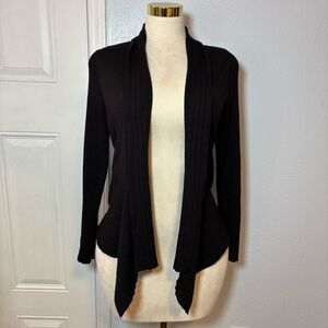 Verve Ami Black Open-Front Draped Cardigan